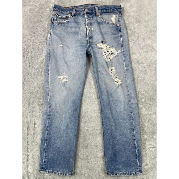 VTG Levi's 501 XX Jeans Mens 35x32 Actaul 32x28 Blue Denim Distressed Button Fly - Picture 1 of 16